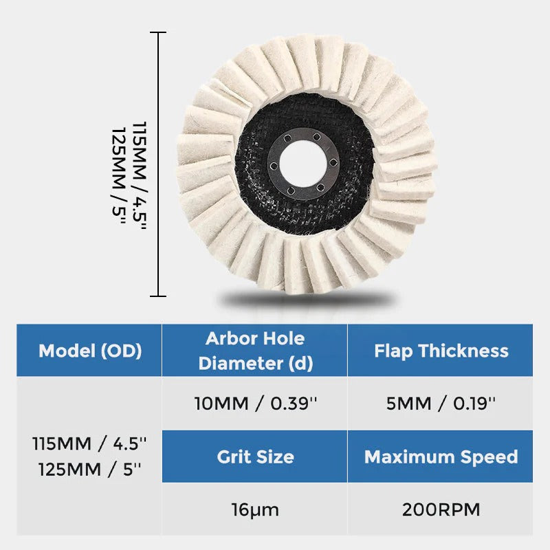 🔥 Wool Felt Flap Disc Polishing Wheel